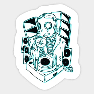 DJ Vinyl Gas Mask Sticker